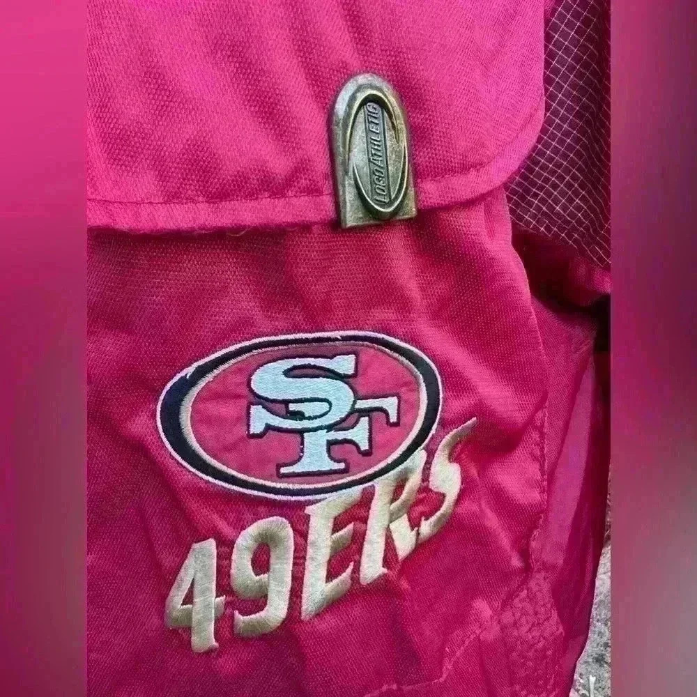 San Francisco 49ers NFL Puffer Jacket‎ Hoody Mens Medium Vintage Pro Line - Picture 9 of 14